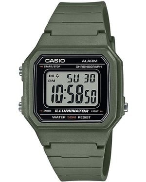 G-Shock W217h-3av Series | 's Digital Watch | Green | 50m Wr | Resin Band | Led Backlight | 1/100 Sec Stopwatch | Daily Alarm | Auto