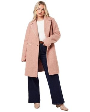 Dorothy Perkins Tall Teddy Boyfriend Coat - Blue