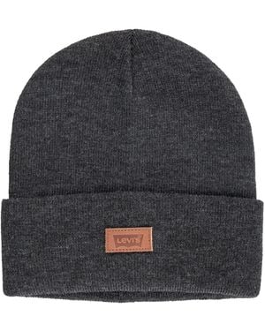 Levi's Berretto Classico in Maglia Invernale con Cappuccio Foderato in Pile per Uomini e Donne - Grigio