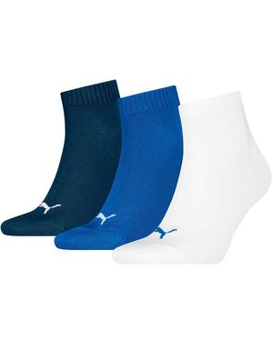 PUMA Quarter Plain Socks 3 Pairs Eu 43-46 - Blue