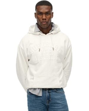 Superdry Athletic Emboss Oversize Hoodie M White