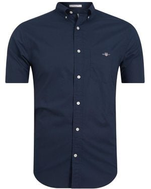 GANT Poplin Shortsleeved Shirt Regular Fit Blue 5xl