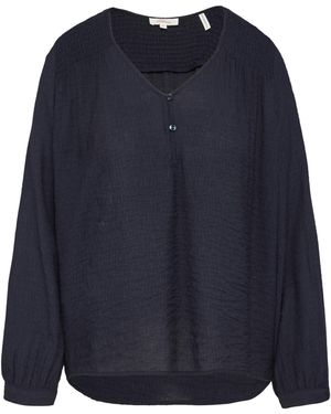 S.oliver Bluse Langarm mit V-Ausschnitt - Blau