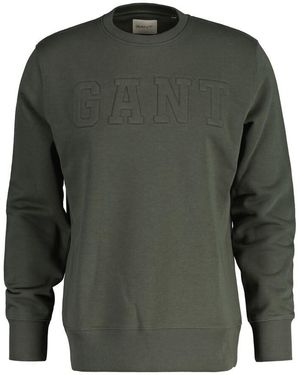 GANT Embossed C-Neck Sweat Sweatshirt - Blau