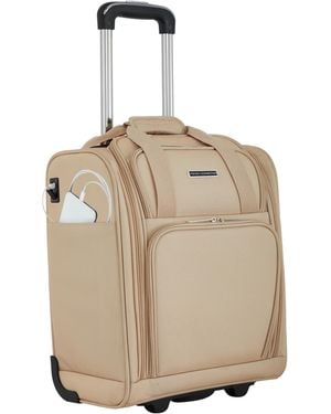French Connection 16" Underseat Carry-on Luggage Usb-c Ports - Natural