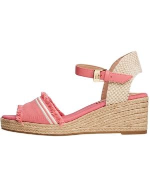 Tommy Hilfiger Espadrilles Compensées Fringe Canvas à Talon Compensé - Noir