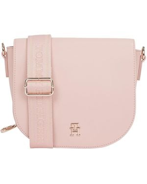 Tommy Hilfiger Th Logotape Saddle Bag Foggy Pink - Roze