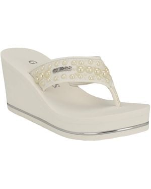 Guess Silus Wedge Sandal - White