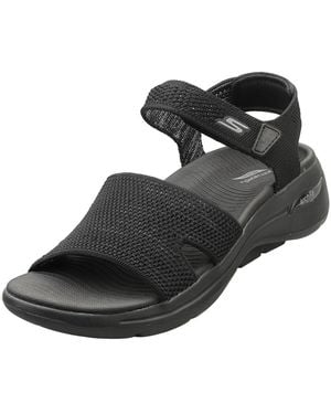 Skechers Go Walk Arch Fit Womens Walking Sandals In Black Grey - 6 Uk