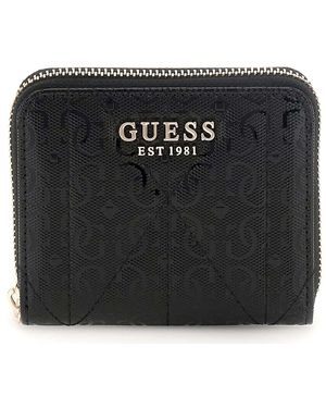 Guess Aldina SLG Small Zip Around Wallet Black - Nero