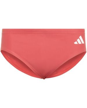 adidas Hombre 3 Stripes Swim Trunks - Rood