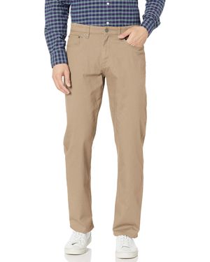 Amazon Essentials Pantaloni in Twill Elasticizzati con 5 Tasche con vestibilità Comoda Uomo - Neutro