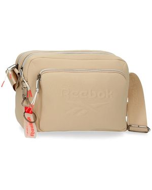 Reebok Noah Crossbody Bag Two Compartments Beige 25x18x7 Cms Polyester - Natural