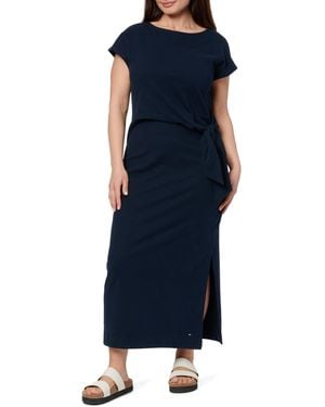 Tommy Hilfiger Kleid Knot Midi mit U-Boot-Ausschnitt - Blau