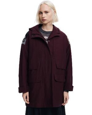 Desigual Mujer Woven Parka - Rojo