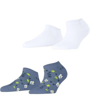 Esprit Spring Flowers Multipack W Sn cotone bassi fantasia confezione di 2 paia - Bianco