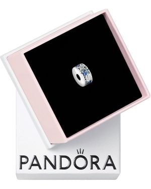 PANDORA Moments Dije estilo clip con diseño de estrella de mar y concha en plata de ley con cristales en verde hielo - Azul
