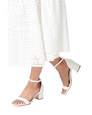 Dorothy Perkins Sammy Low Block Barely There Heels - White