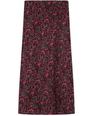 Springfield Falda Midi Estampada con Elástico Interior - Morado