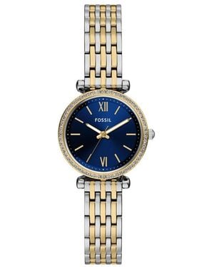 Fossil Carlie Three-hand Two-tone Stainless Steel Watch - Blue