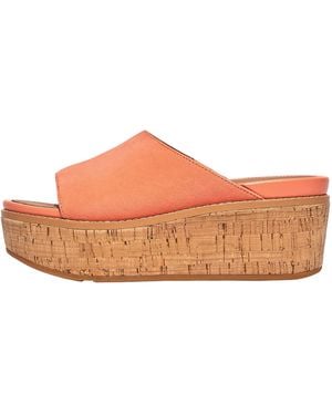 Fitflop Eloise Cork-wrap Suede Wedge Slide Sandal - Black