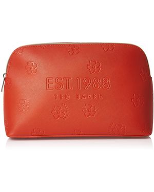 Ted Baker Lizzer Floral Debossed Saffiano Cosmetic Bag - Red