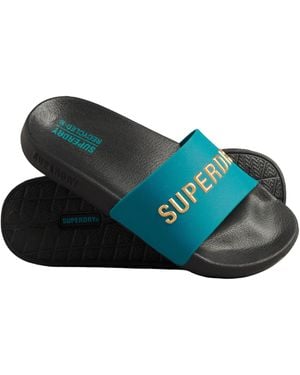 Superdry Code Logo Vegan Pool Slide Tongues - Vert