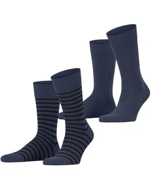 Esprit Fine Stripe Multipack M So Baumwolle Gemustert Socken - Blau