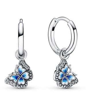 PANDORA Blue Butterfly Hoop Earrings