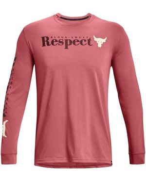 Under Armour S Ua Pjt Rock Respect Ls Gym Top Pink L - Red