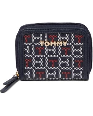 Tommy Hilfiger Jocelyn II Petit portefeuille zippé Bleu marine/rouge/arhite