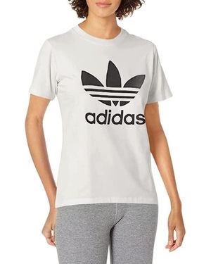 adidas Originals Women's Trefoil Tee White/black Small - Gray