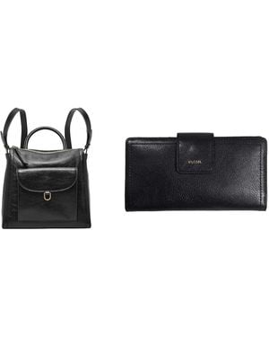 Fossil Parker Black Leather Bag And Logan Pu Wallet