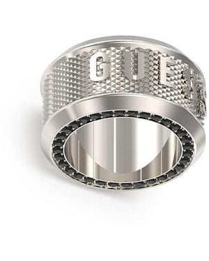 Guess Ring Sieraden Van Staal Kleur Staal. Bandring Met Logo - Meerkleurig