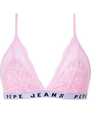 Pepe Jeans Allover C Lace Bra A Soutien-Gorge - Rose