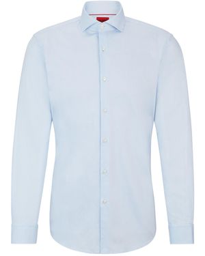 HUGO S Kason Easy-iron Slim-fit Shirt In Cotton Twill - Blue