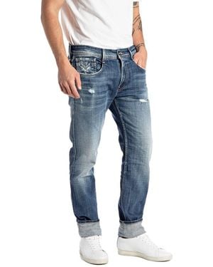 Replay Anbass Invecchiato Jeans - Blu
