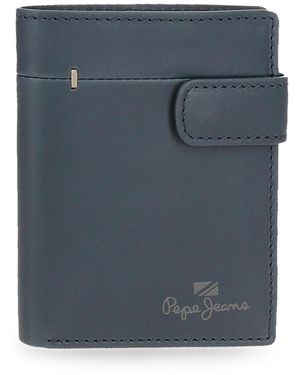 Pepe Jeans Staple Portafoglio verticale con chiusura a scatto - Blu