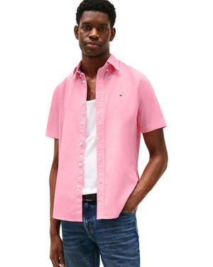 Tommy Hilfiger Camisa Hombre Flex Poplin Solid manga corta - Rosa