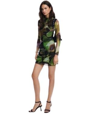 Desigual Knit Dress Long Sleeve Green