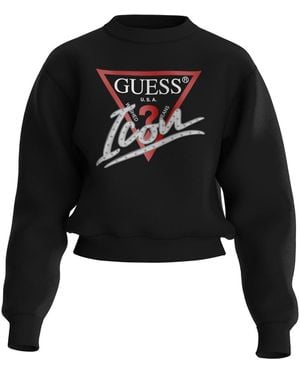 Guess Felpa con logo da donna - Nero