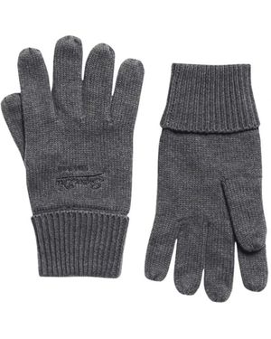 Superdry Knitted Logo Gloves Mittens, - Grey