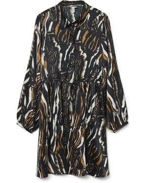 Vero Moda Vmferna L/S Short Dress Wvn Btq Ga - Nero