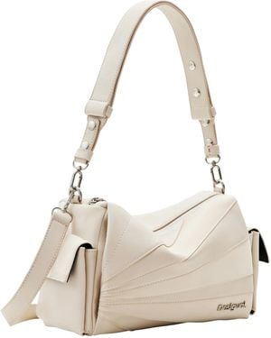 Borsa Desigual Half Astana Ecru - Tracolla Donna In Pelle Sintetica, Colore Bianco - Foto 2