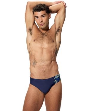 Speedo Medley Logo Brief 7cm Swim Trunks Swimmers Peacoat/deep Sapphire Size 36 - Blue