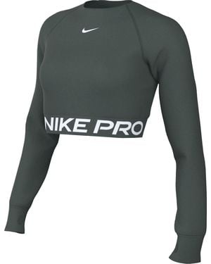 Nike Pro Dri-fit Verkort Bovenstuk Met Lange Mouwen Voor - Zwart