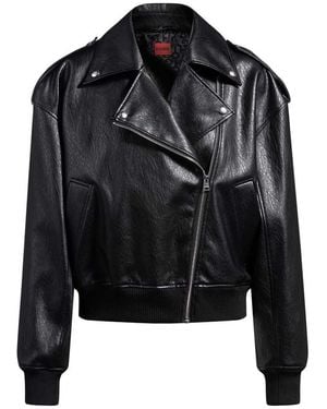 HUGO Alipha 1 10267113 Leather Jacket 32 - Black