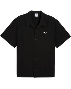 PUMA S Wardrobe Essentials Seersucker Relaxed Shirt - Black