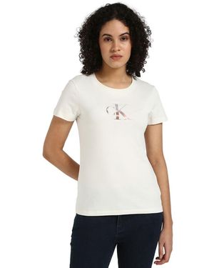 Calvin Klein Gradient CK Slim Tee Maglietta S/S - Bianco