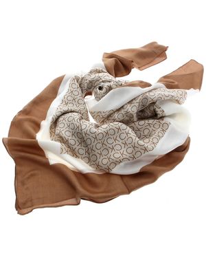Calvin Klein Geo Minimal Scarf 130x130 Stoney Beige - Mettallic